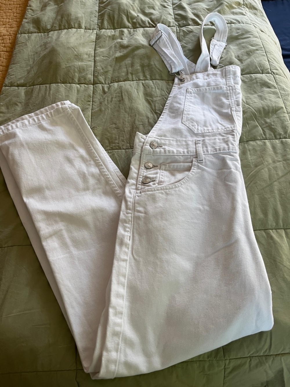 We The Free White Denim Overalls